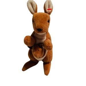Ty Beanie Babies Pouch The Kangaroo. Ear tag missing.‎ Preowned condition.